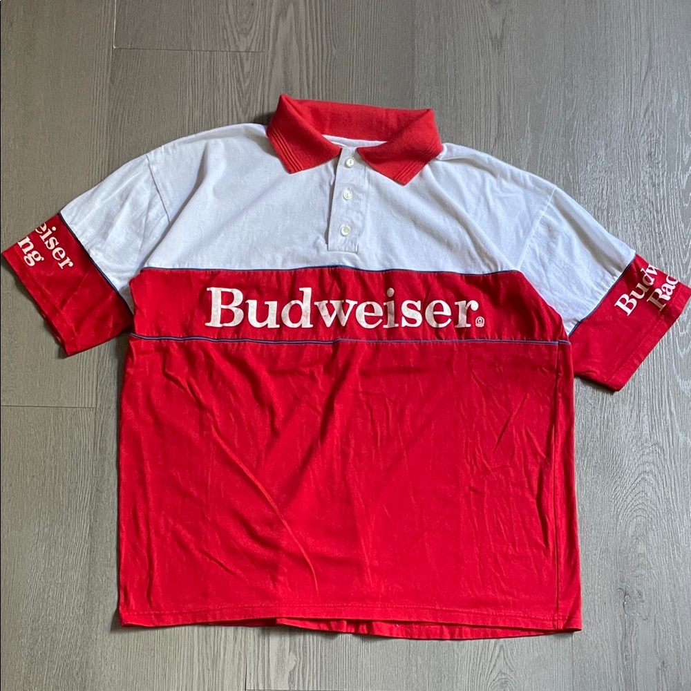 Vintage Budweiser racing team polo shirt